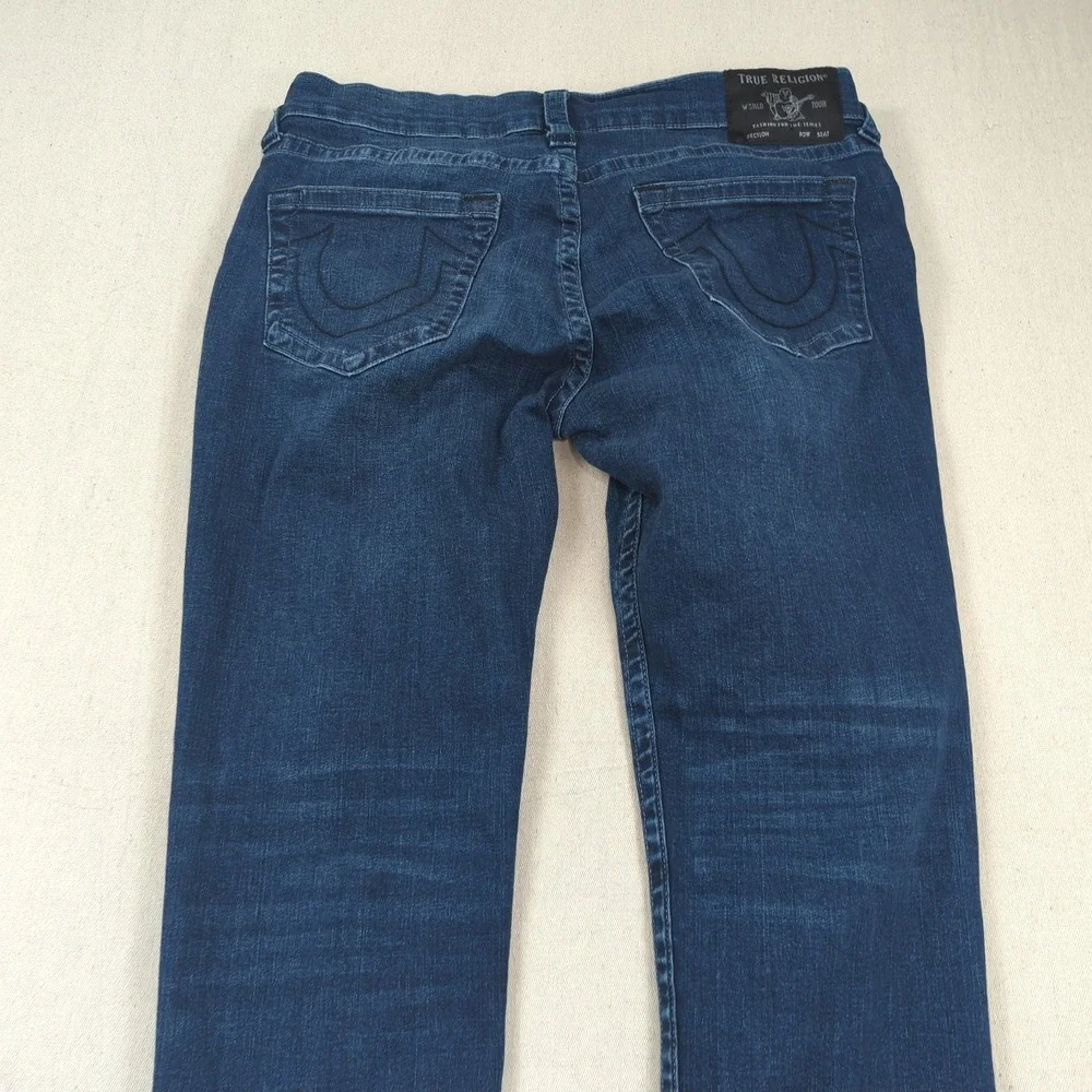 True Religion Jeans Mens 36x32 Blue Rocco Relaxed Skinny Dark Wash